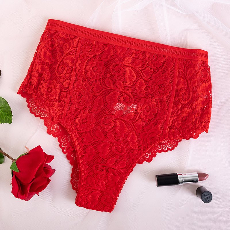Női piros csipke bugyi - Fehérnemű
