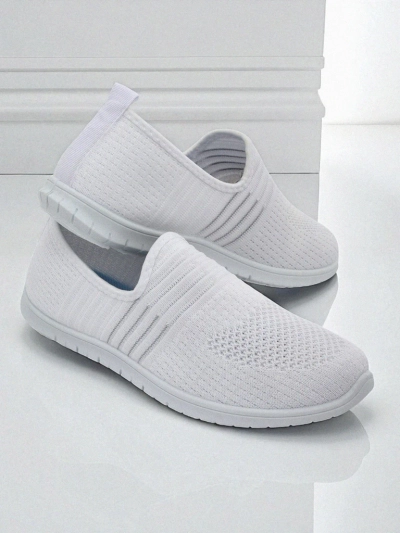 Női fehér slip-on cipő, Callisto szövet – könnyű cipő tavaszra és nyárra