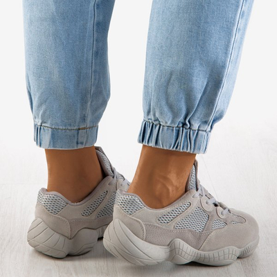 Szürke női tornacipő vastag talppal Crisscross - Lábbeli