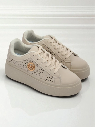 Aurelia Bézs Platform Sneakers Royalfashion Öko Bőr