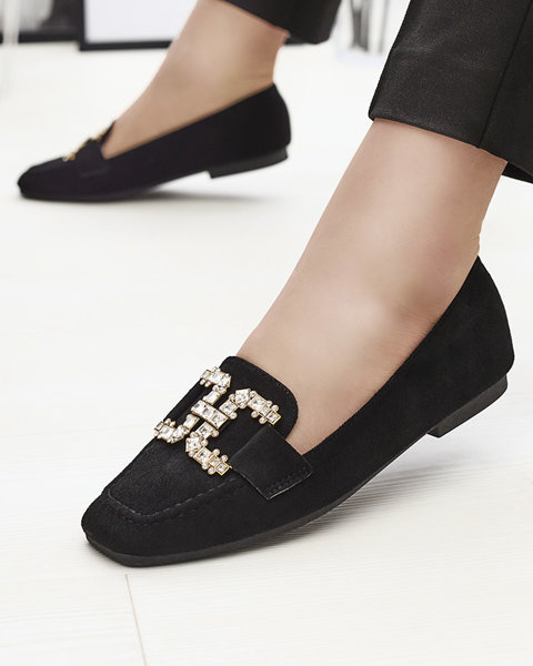 Női fekete mokaszinok Jaorica- Footwear