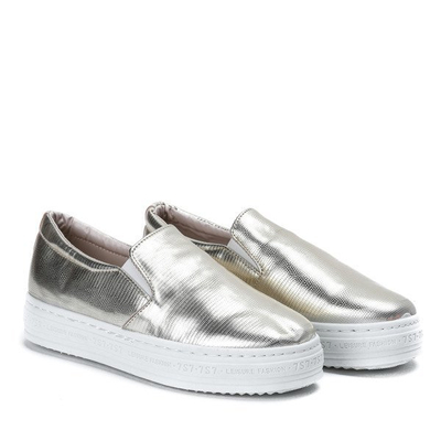 OUTLET Arany csúszás a cipőkön a Milly platformon - Lábbeli