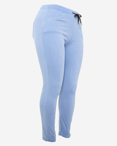 Kék női szövetnadrág PLUS SIZE- Ruházat