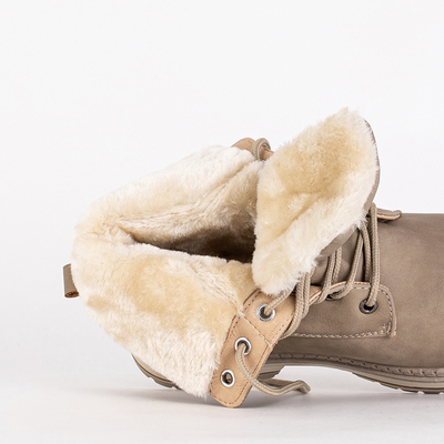 Női bézs matt csizma Misqa- Footwear