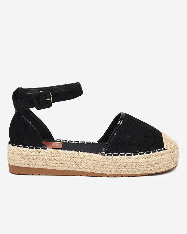 OUTLET Fekete áttört női espadrillák Erisab- Shoes