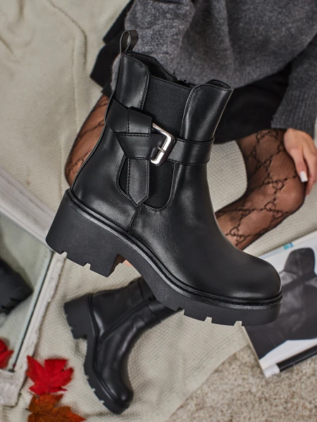 Velri női öko bőr bokacsizma