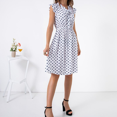 Női fehér pöttyös ruha - Ruházat