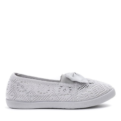 OUTLET Szürke lány tornacipő szatén masnival Sugar Boomb - Lábbeli