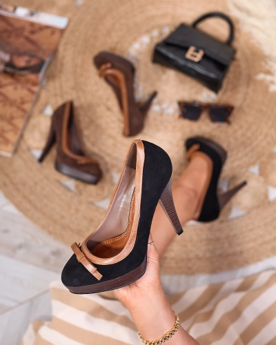 Fekete női magas tűsarkú cipő Zistin- Footwear