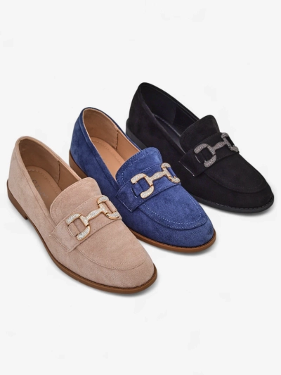 Royalfashion Elegáns női mokaszin strasszköves díszítéssel Zante