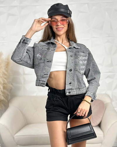 Royalfashion Női farmerdzseki felirattal