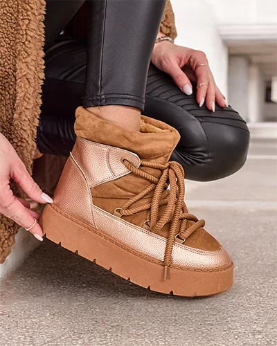 Royalfashion Női fűzős hó csizma Iniuc