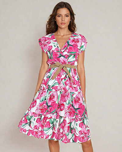 Royalfashion Női midiw virágos ruha