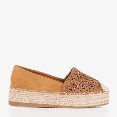 OUTLET Barna espadrillák a Lepusa platformon - Lábbeli