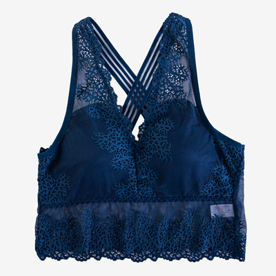 Sötétkék csipke bralette melltartó - Fehérnemű