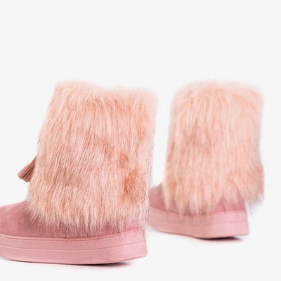 OUTLET Rózsaszín női hócsizma Astride díszítéssel - cipő