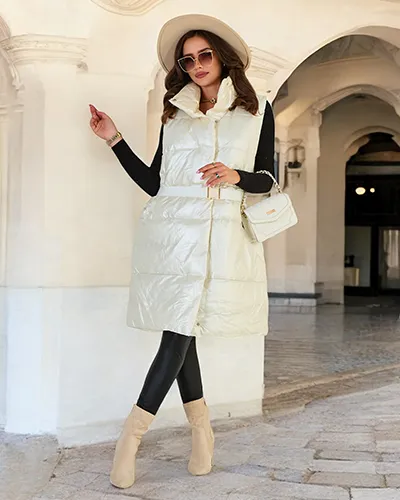 Royalfashion Hosszú női mellény a'la leather