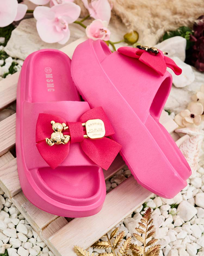 Royalfashion Női gumi flip-flop díszes masnival Apis