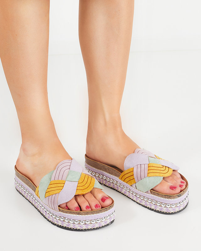 Lila női papucs vastag talpon Cekolina - Lábbeli