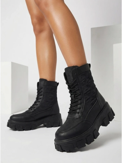 Solvi öko bőr fűzős női bokacsizma