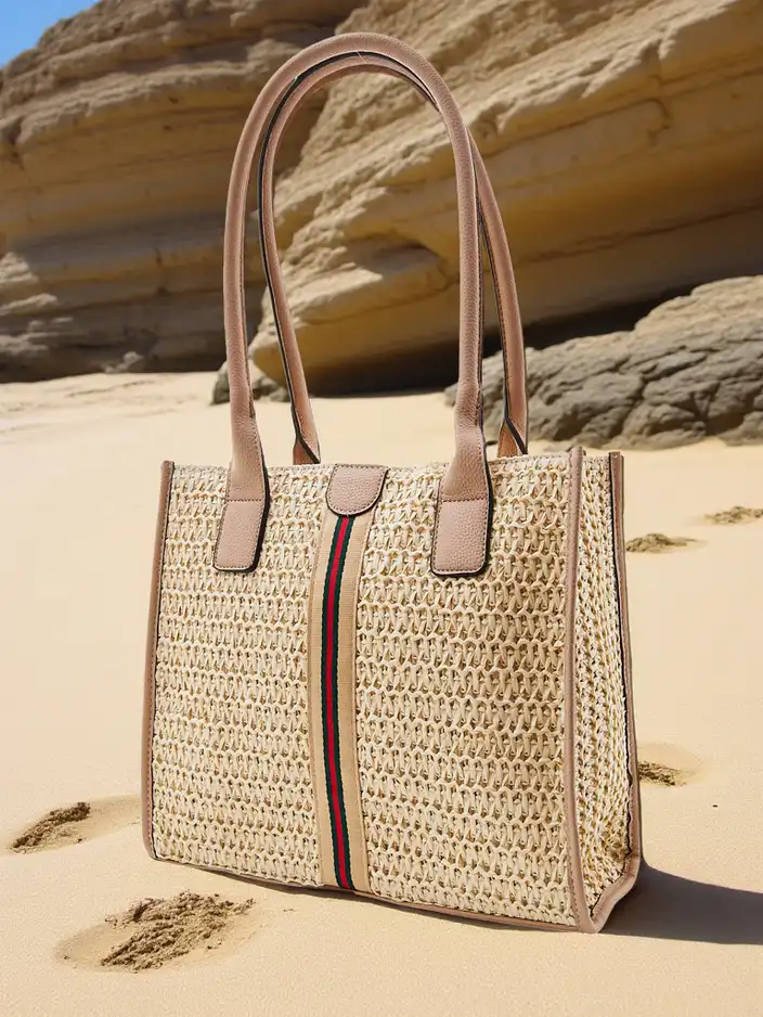 Royalfashion Nagy szalma női nyári táska