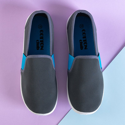 Szürke női szövetből készült cipők csúsznak a Molara - cipőre