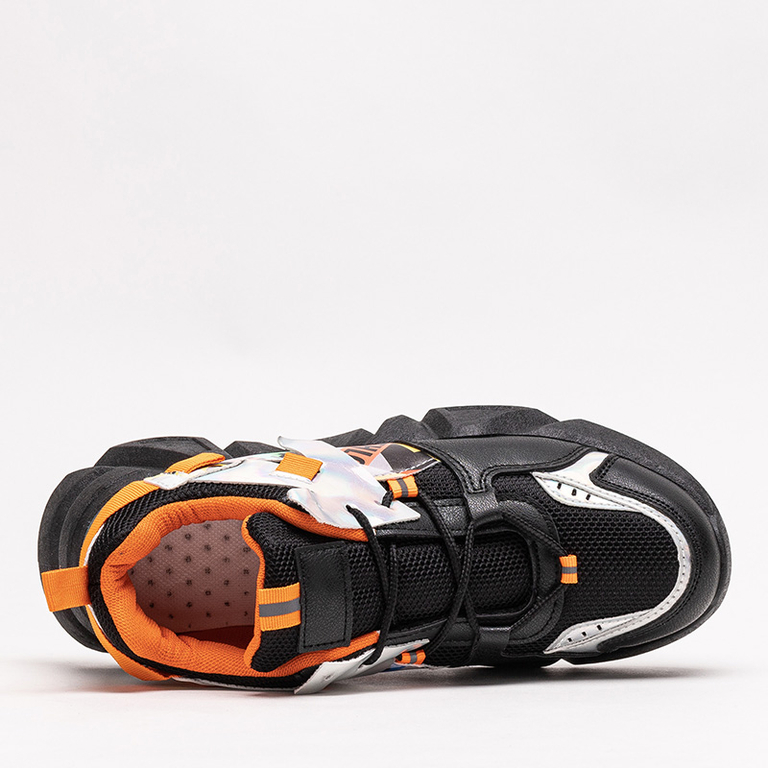 Fekete női sportcipő színes betétekkel Deroni - Lábbeli