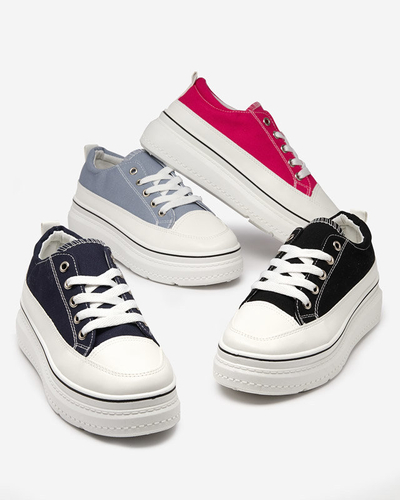 OUTLET Kék és szürke női tornacipő a Veritar platformon - Lábbeli