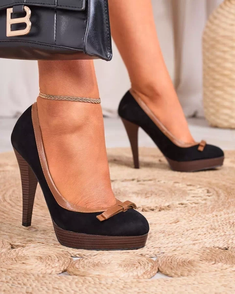 Fekete női magas tűsarkú cipő Zistin- Footwear