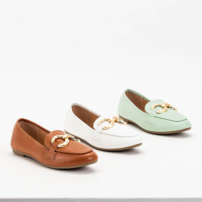 OUTLET Barna női mokaszin Pyolens díszítéssel - Lábbeli