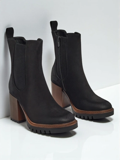 Női öko velúr bokacsizma vastag sarokkal Soreya