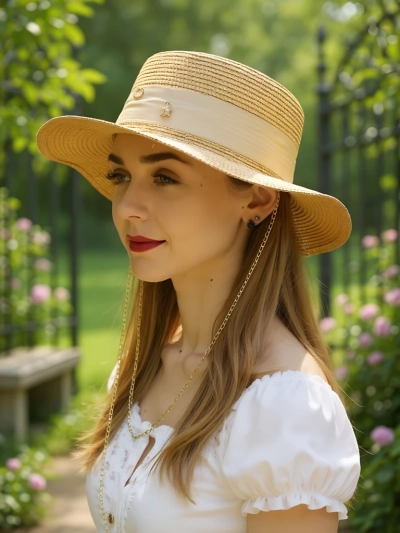Royalfashion Női Szalmakalap Grace Szalaggal
