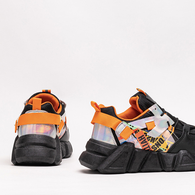 Fekete női sportcipő színes betétekkel Deroni - Lábbeli