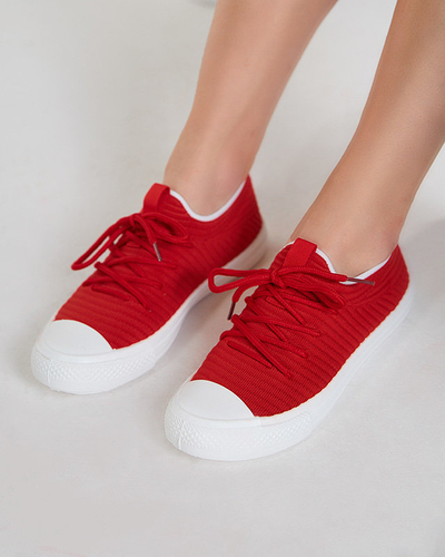 OUTLET Női piros bordás tornacipő Manfer- Footwear