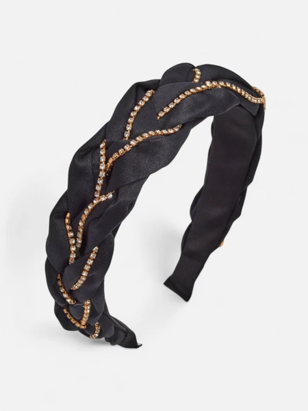 Royalfashion Hajpánt fonott copf díszített cirkóniákkal