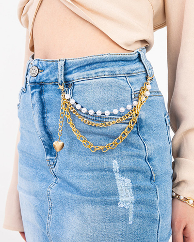 Kék farmer női térd feletti szoknya PLUSZ MÉRET - Ruházat