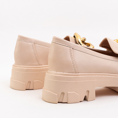 OUTLET Bézs színű cipő arany díszítéssel Lygia - Lábbeli