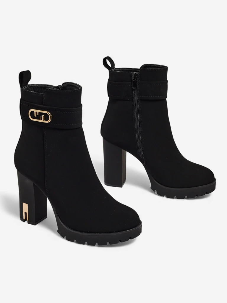 Tovia női öko velúr bokacsizma vastag sarokkal