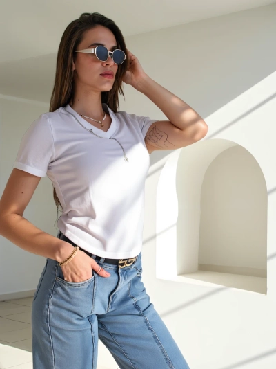 Royalfashion Női Pamut Crop Top