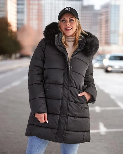 Royalfashion női steppelt télikabát