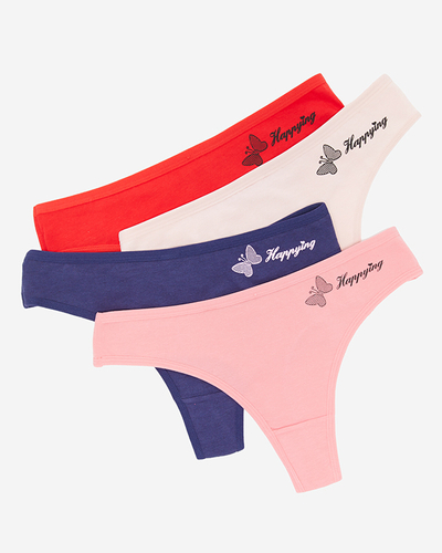 Klasszikus pamut női tanga világos rózsaszín színben - Fehérnemű