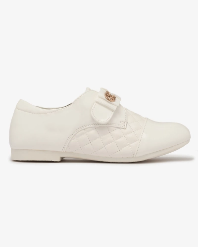 Lányok steppelt öko bőr félcipő fehér színben Werme- Footwear