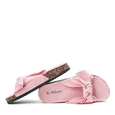 OUTLET Rózsaszín papucs Montiana masnival - Cipők