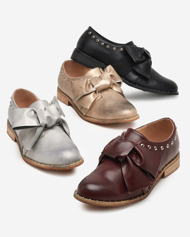 Arany női alacsony cipő Entera masnival - Lábbeli