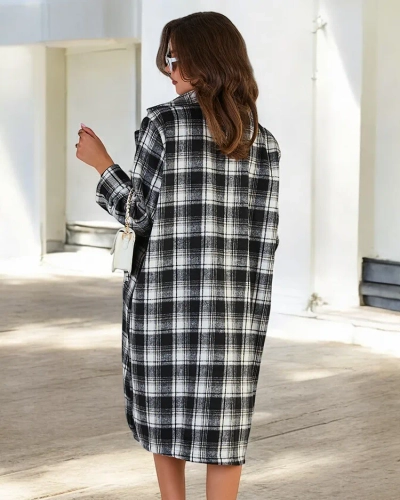 Royalfashion női kockás kabát