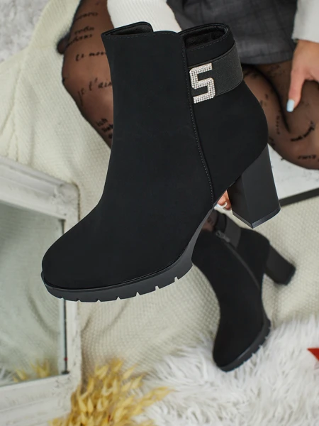 Mireliq női eco bőr bokacsizma vastag sarokkal