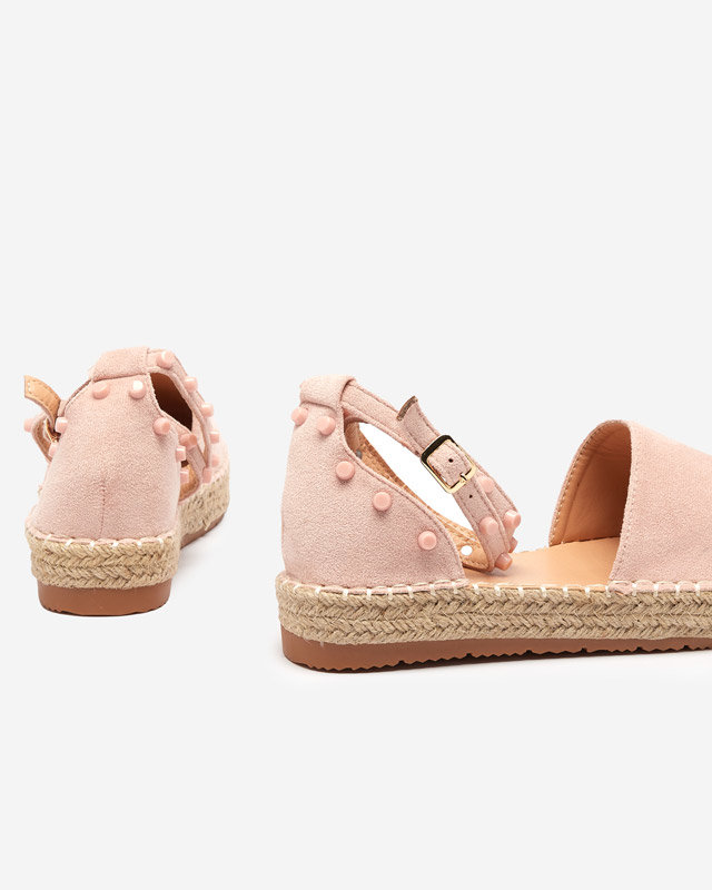 OUTLET Rózsaszín női espadrillák Lonesi jetekkel - Lábbeli