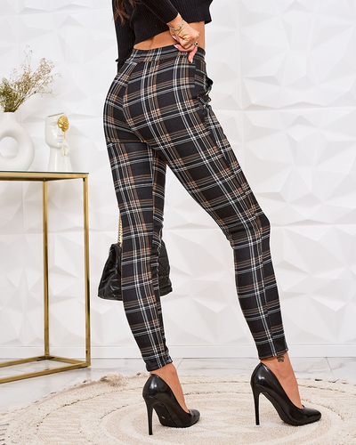 Royalfashion Melegített kockás női teggings