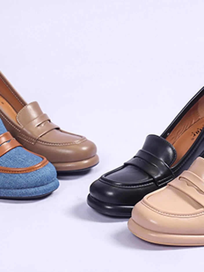 Royalfashion Női farmer mokaszinok blokk sarkon Jozenas