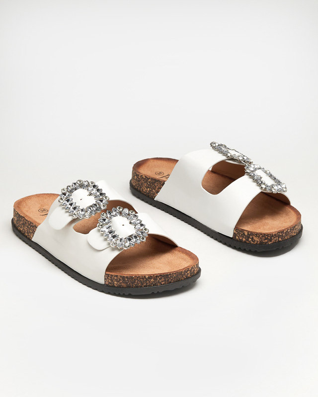 Fehér női papucs kapcsos Oterina - Lábbeli